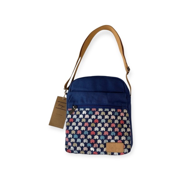 new Kemy’s ☀︎︎ Crossbody Purse Handbag Bag ☀︎︎ Elephant Print ☀︎ Navy Blue ☀︎ - Picture 7 of 16